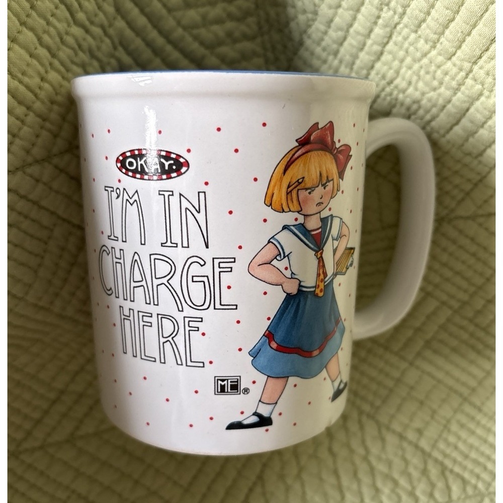 Mary Engelbreit Okay, I'm In Charge Here Coffee Mug Tea Cup Bossy Girl